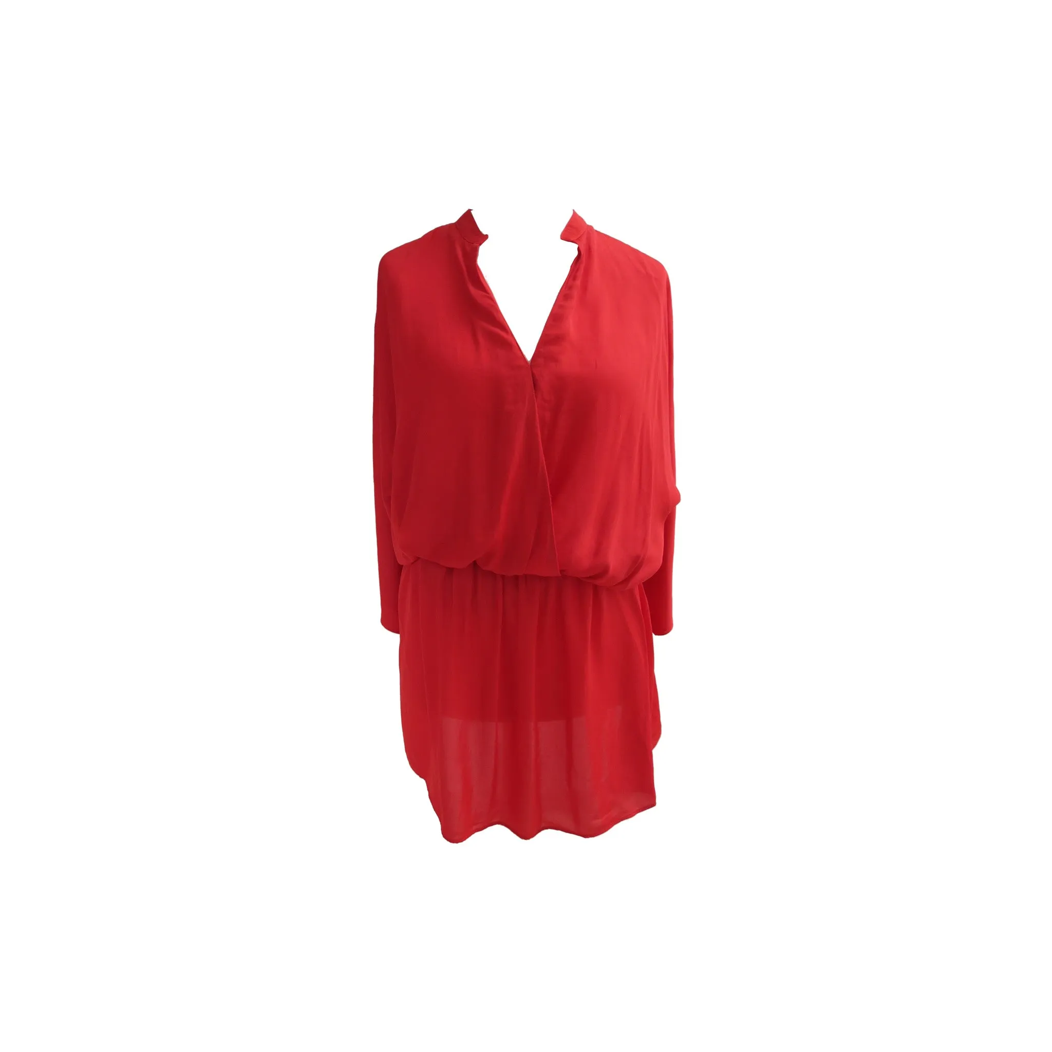 Simple Red Crossover Tunic
