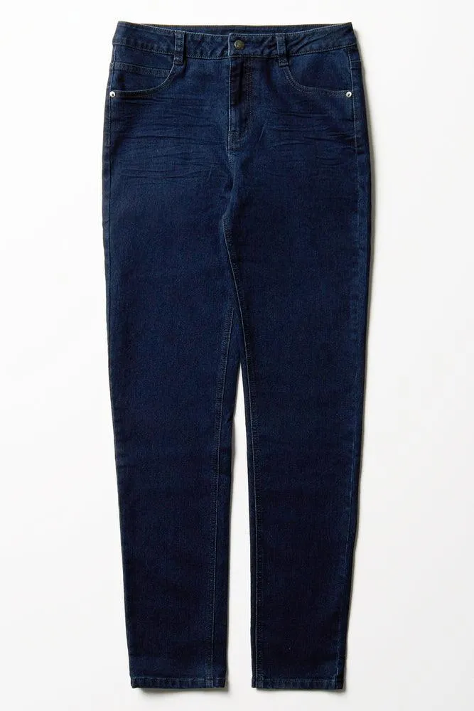Skinny Denim Jeans Dark Blue