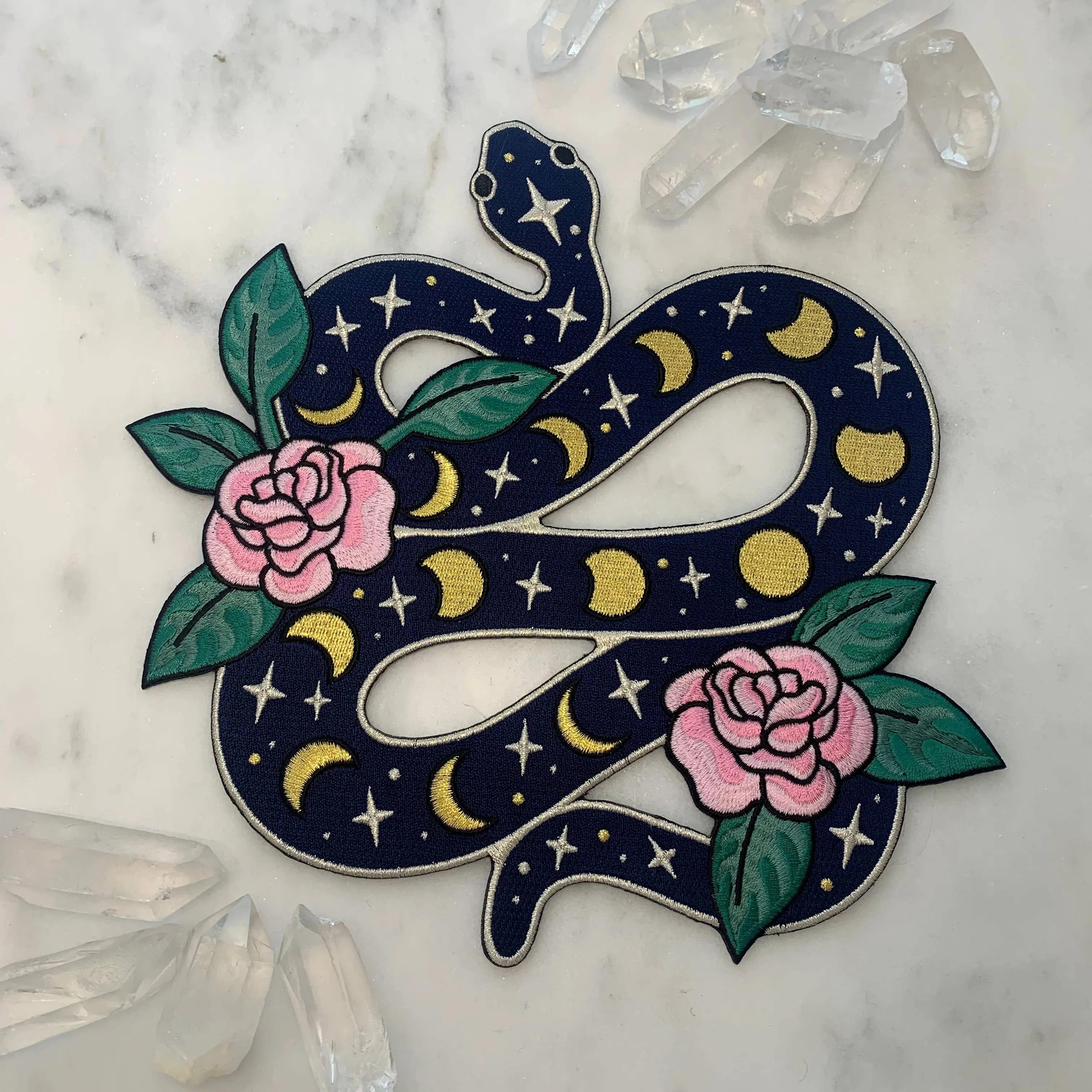 Snake w/ Moon Phases XL Back Patch