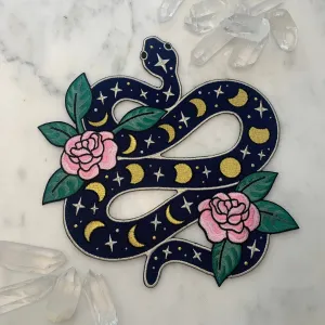 Snake w/ Moon Phases XL Back Patch