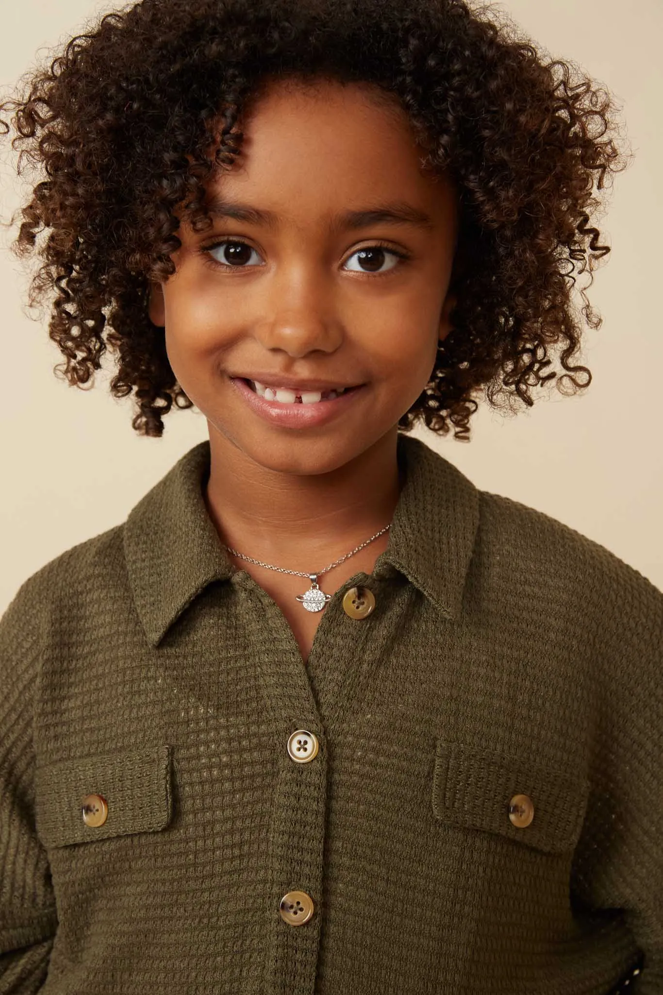 Soft Waffle Knit Dolman Button Up Shirt