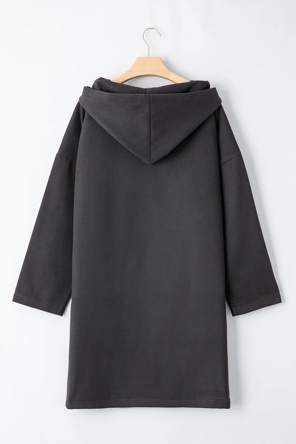 Solid Color Casual Zipper Hooded Jacket in Black or Khaki