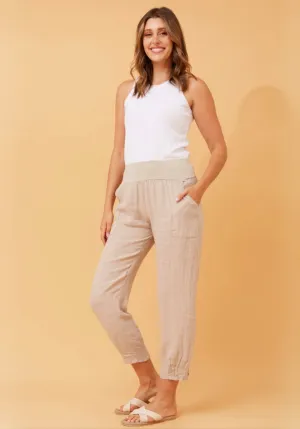 Sorrento Linen Pants - Stone