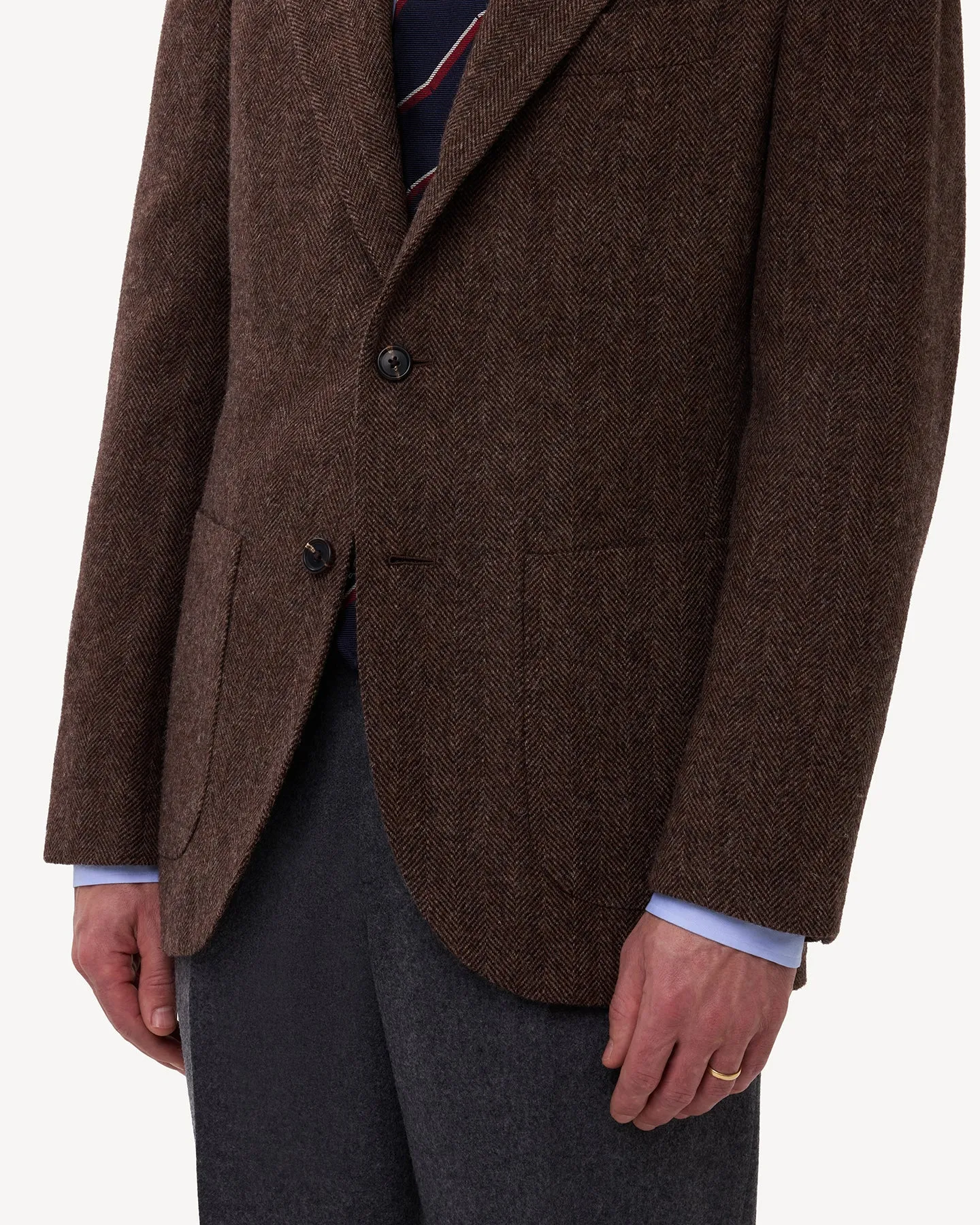 Sport Coat Brown Herringbone Tweed