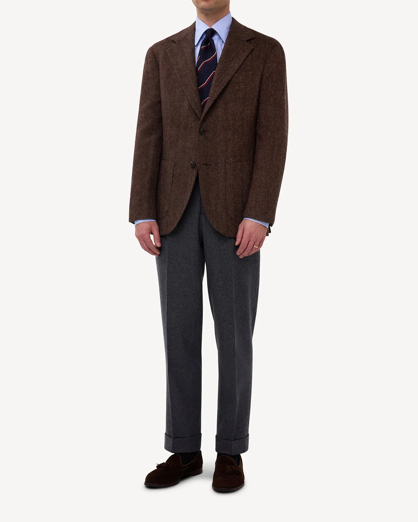 Sport Coat Brown Herringbone Tweed