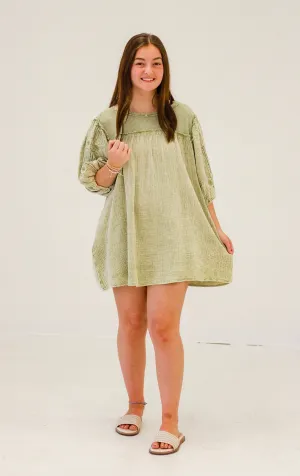 Spring Fling Tunic Dress in Sage