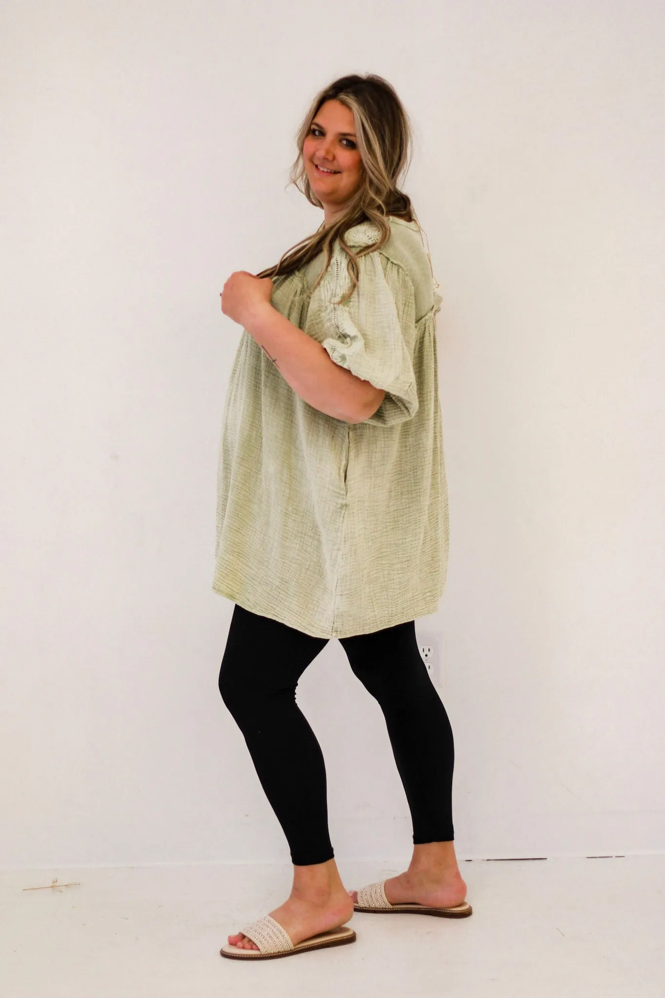 Spring Fling Tunic Dress in Sage