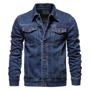Spring Men Solid Lapel Denim Jackets Fashion Motorcycle Jeans Jackets Hommes Slim Fit