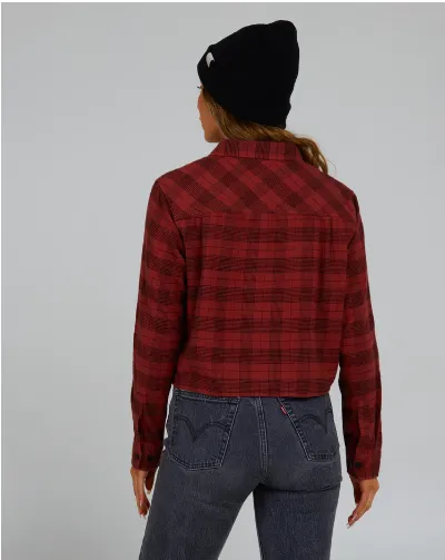 Stay Golden Crop Flannel-Women's