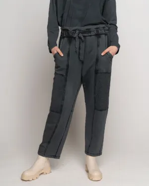 Stonewash Panelled Seamed Sweatpant