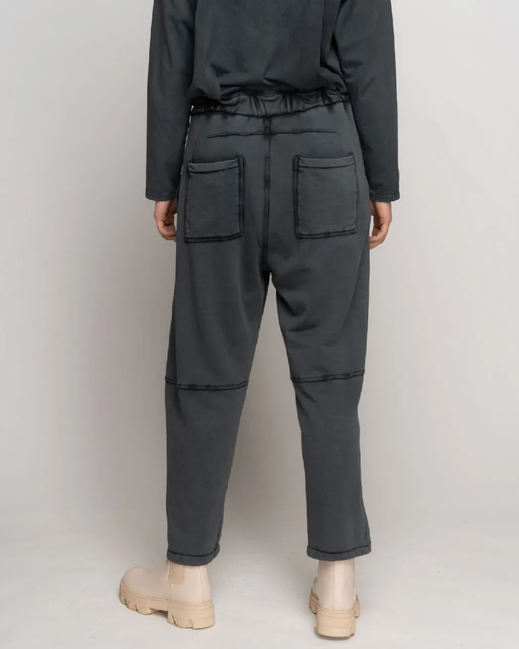 Stonewash Panelled Seamed Sweatpant