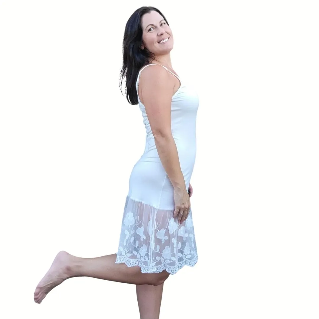 Stop and Smell the Roses Taupe Beige Lace Dress Extender