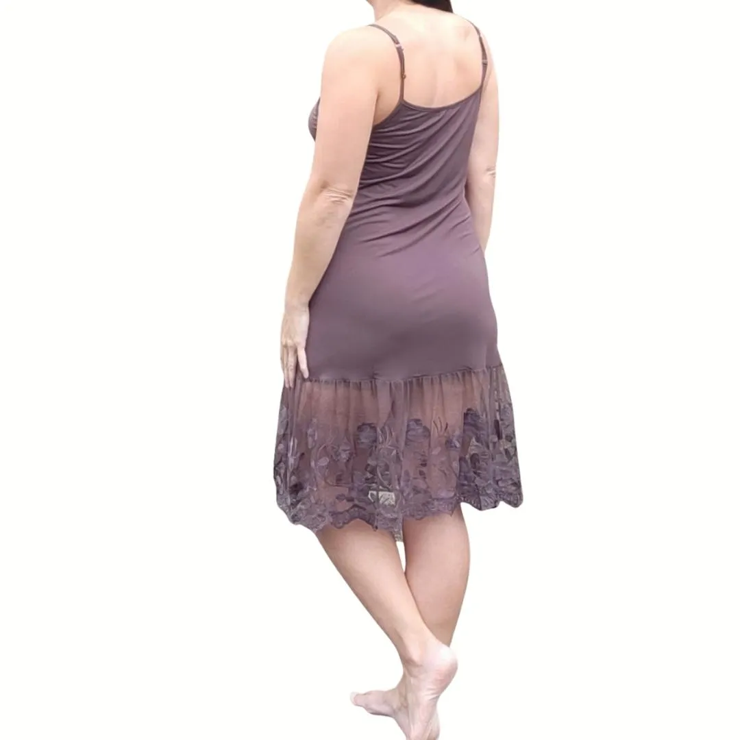 Stop and Smell the Roses Taupe Beige Lace Dress Extender
