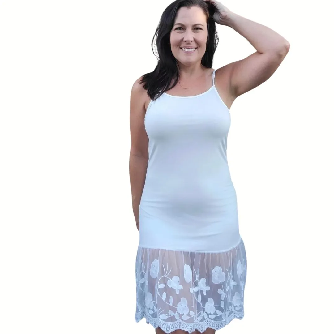 Stop and Smell the Roses Taupe Beige Lace Dress Extender