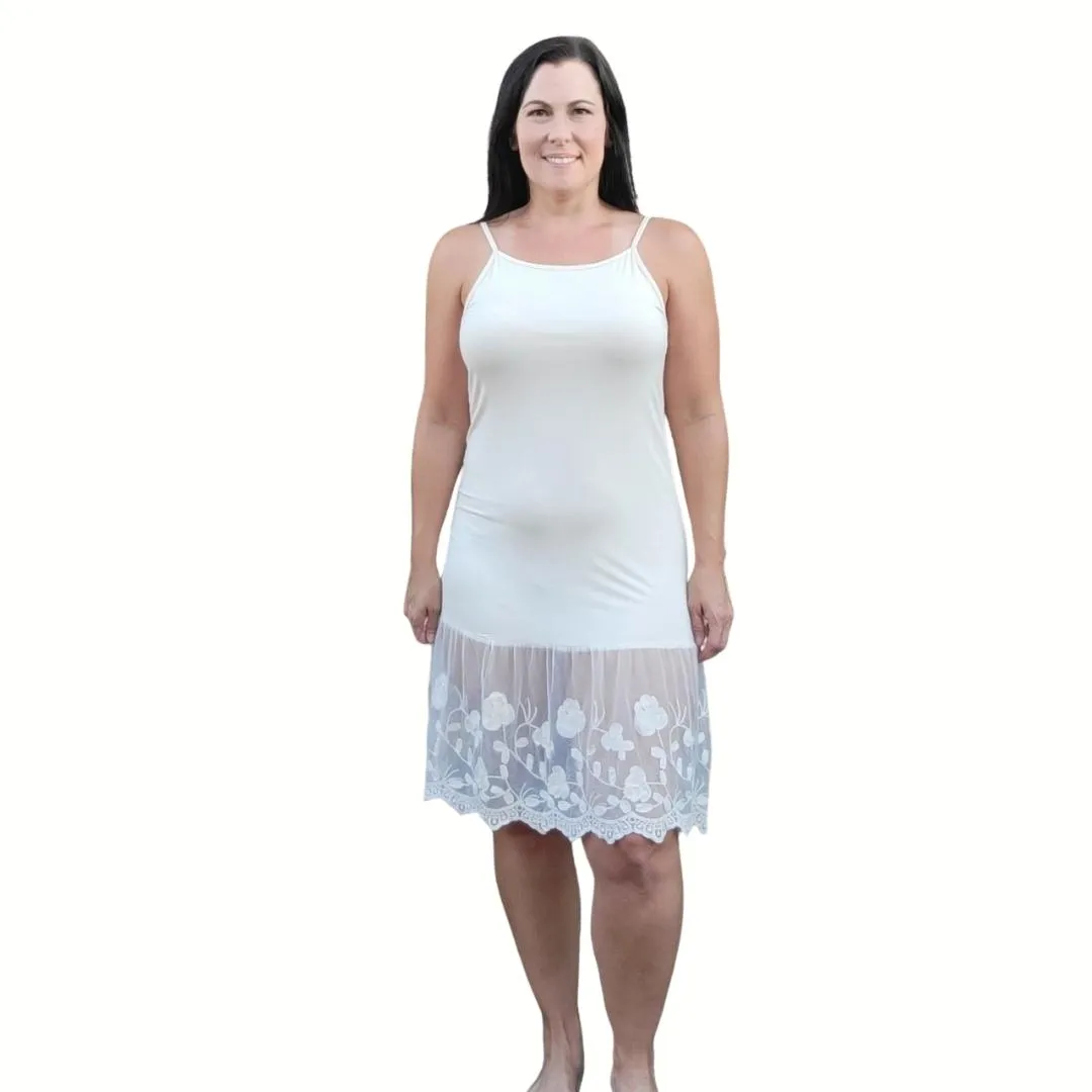 Stop and Smell the Roses Taupe Beige Lace Dress Extender
