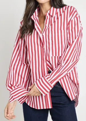 STORIES BE TOLD You Got This Stripe Oversized Shirt - Red/White