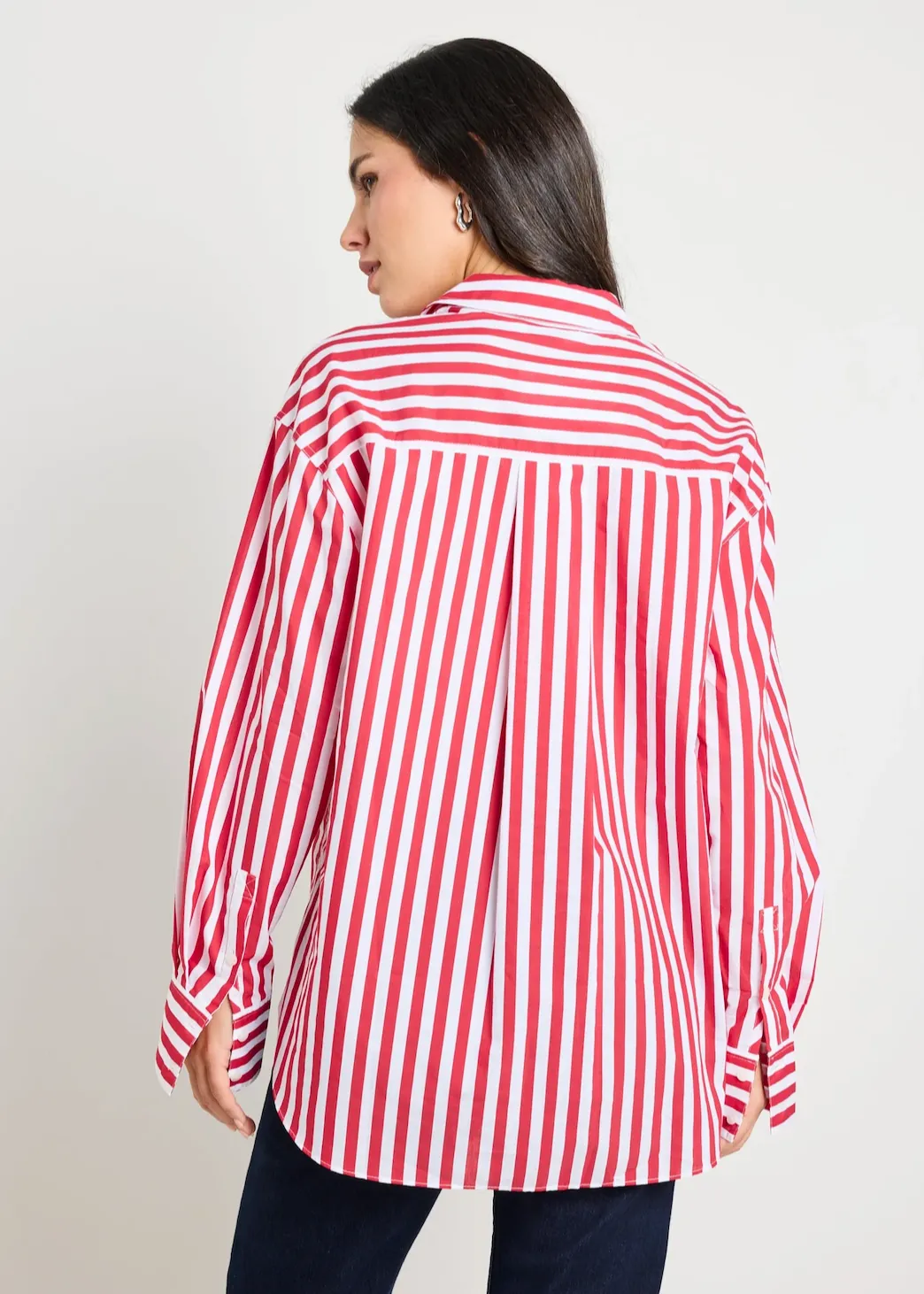 STORIES BE TOLD You Got This Stripe Oversized Shirt - Red/White