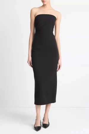 Strapless Draped Dress in Black