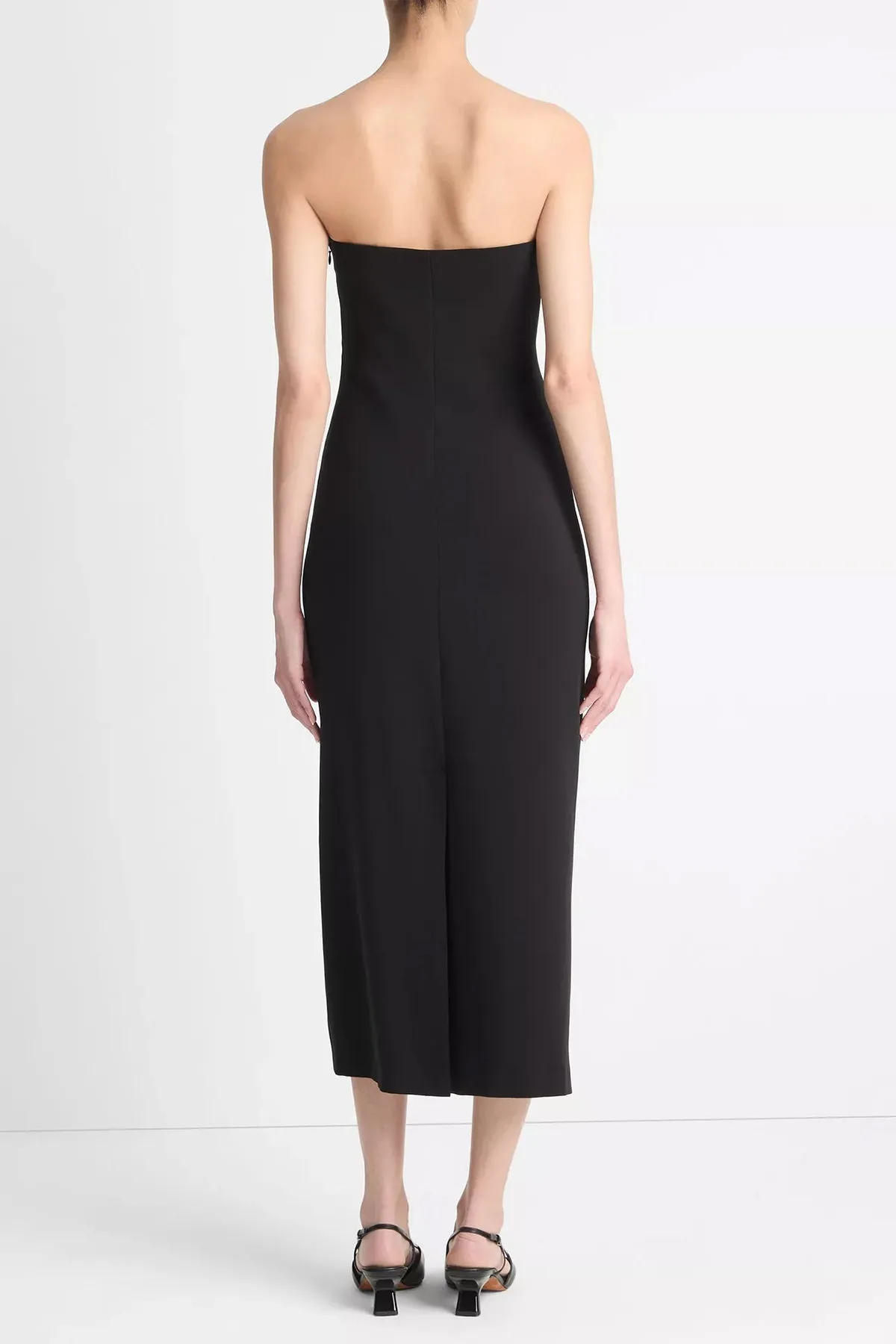 Strapless Draped Dress in Black
