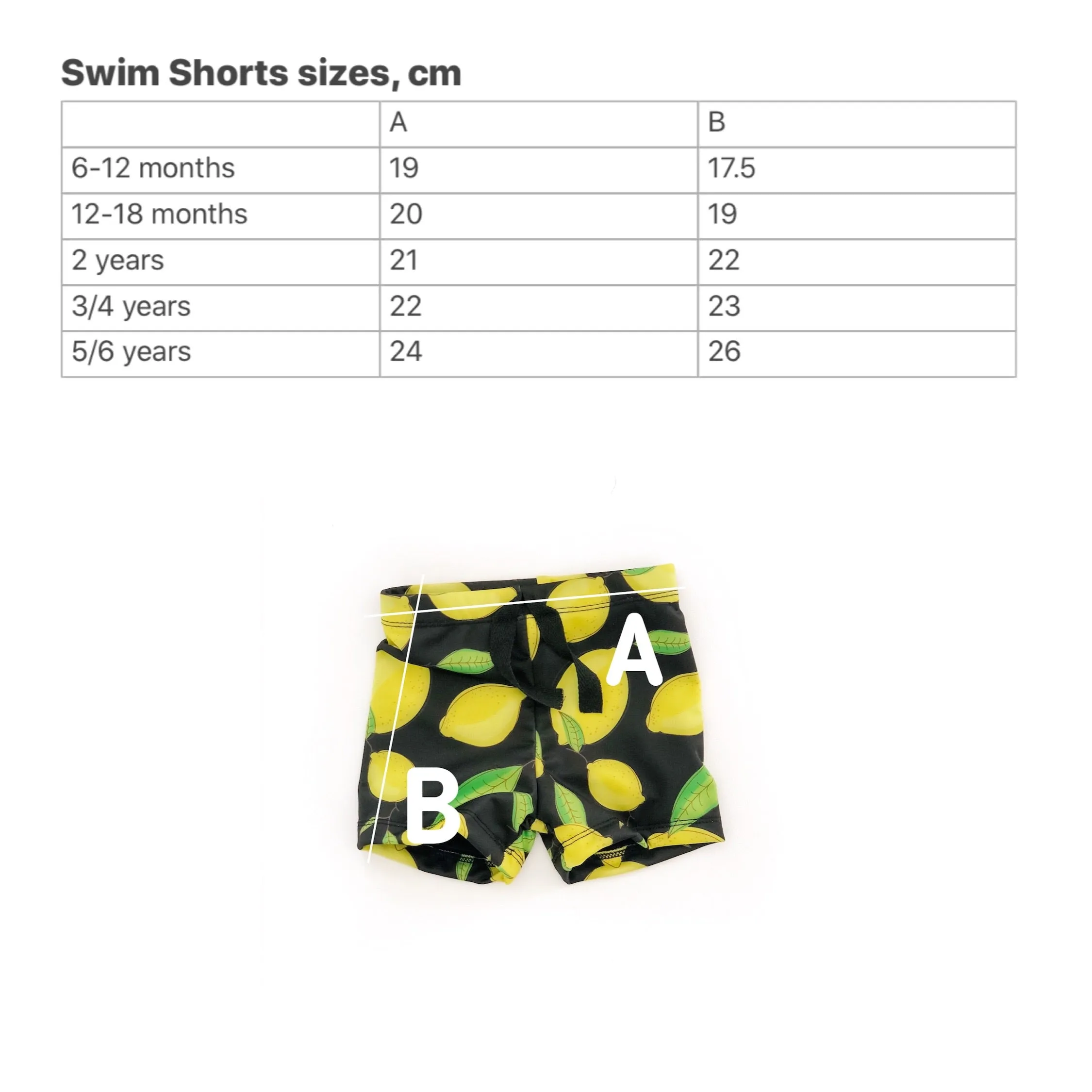 Swim shorts with Lemons