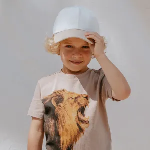 T-Shirt taupe à imprimé lion