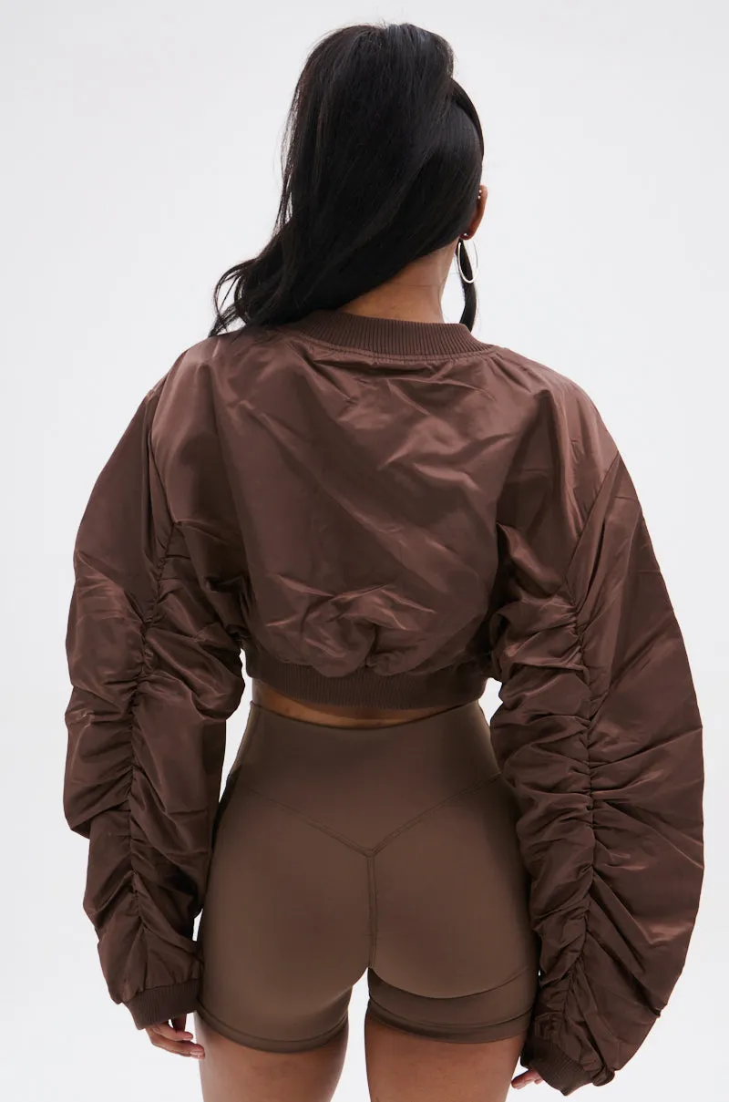 TAKE IT EASY CROPPED BOMBER