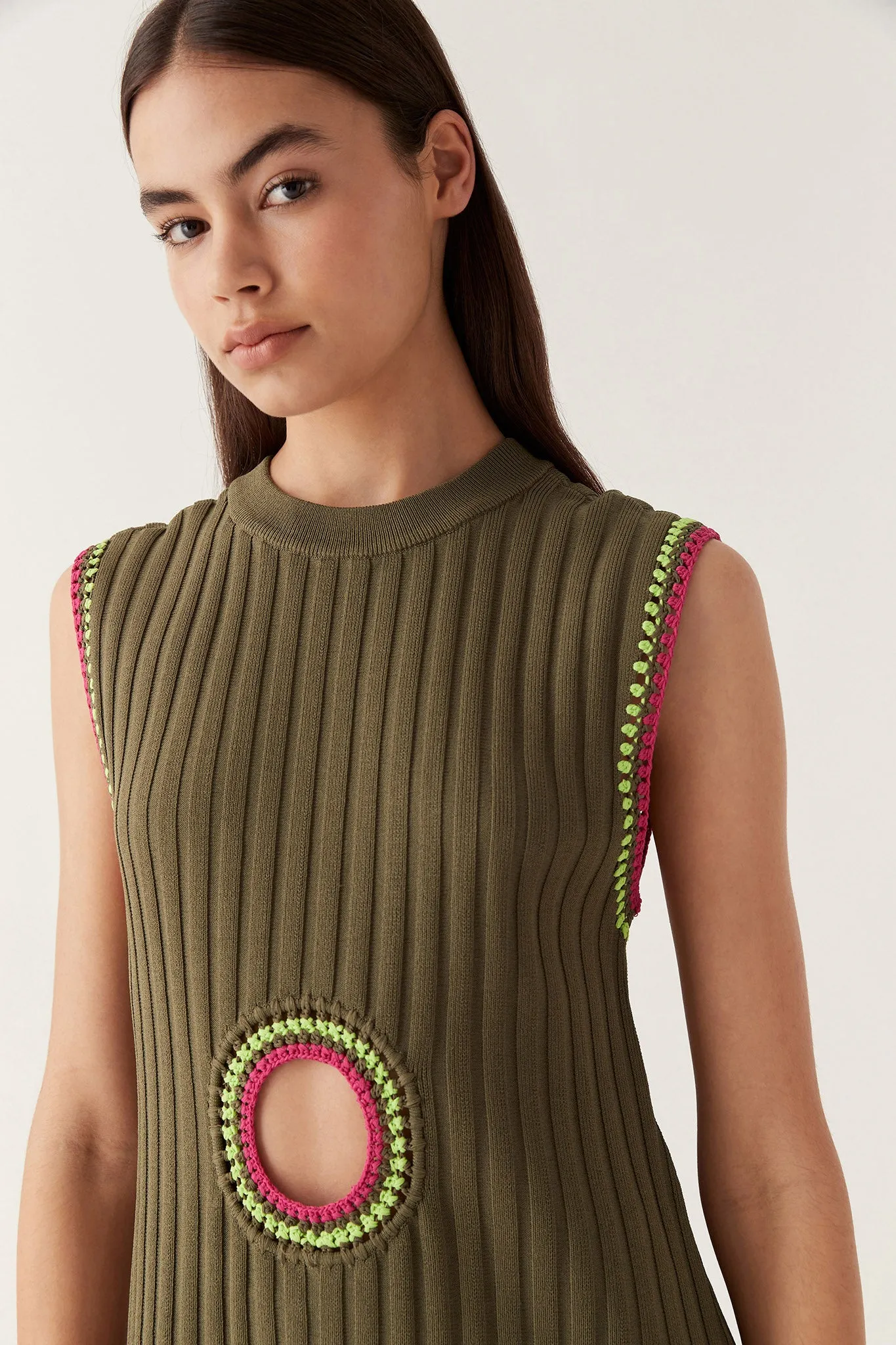 Tazia Crochet Edge Mini Dress