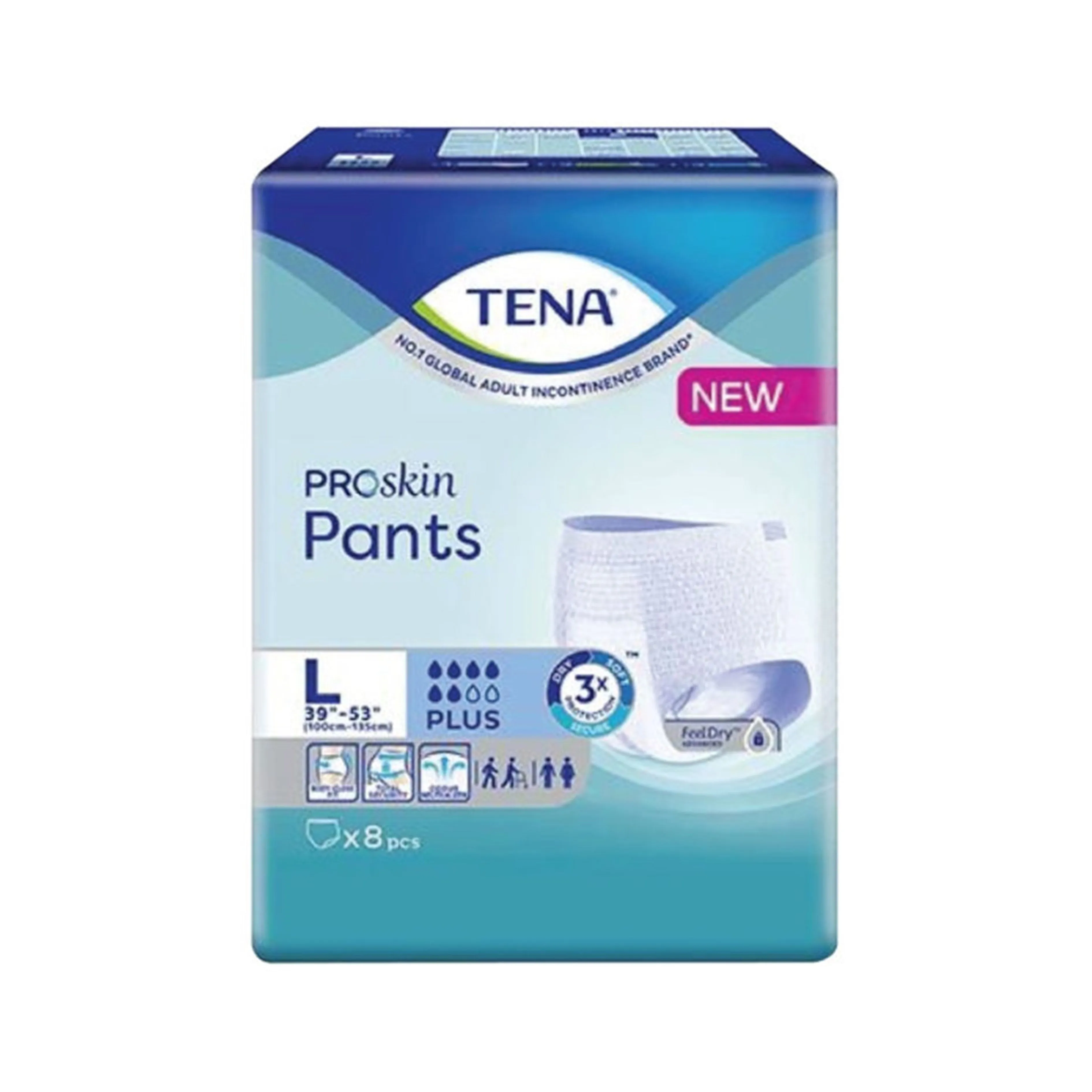 Tena PROskin Adult Pants Plus Size L 8's (100-135cm / 39-53 inches)