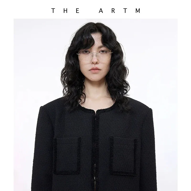 Textured Round Neck Jacket