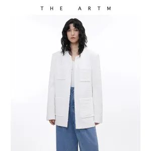 Textured Round Neck Jacket