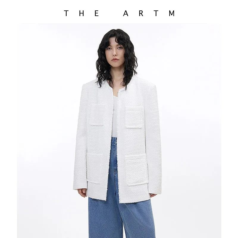 Textured Round Neck Jacket