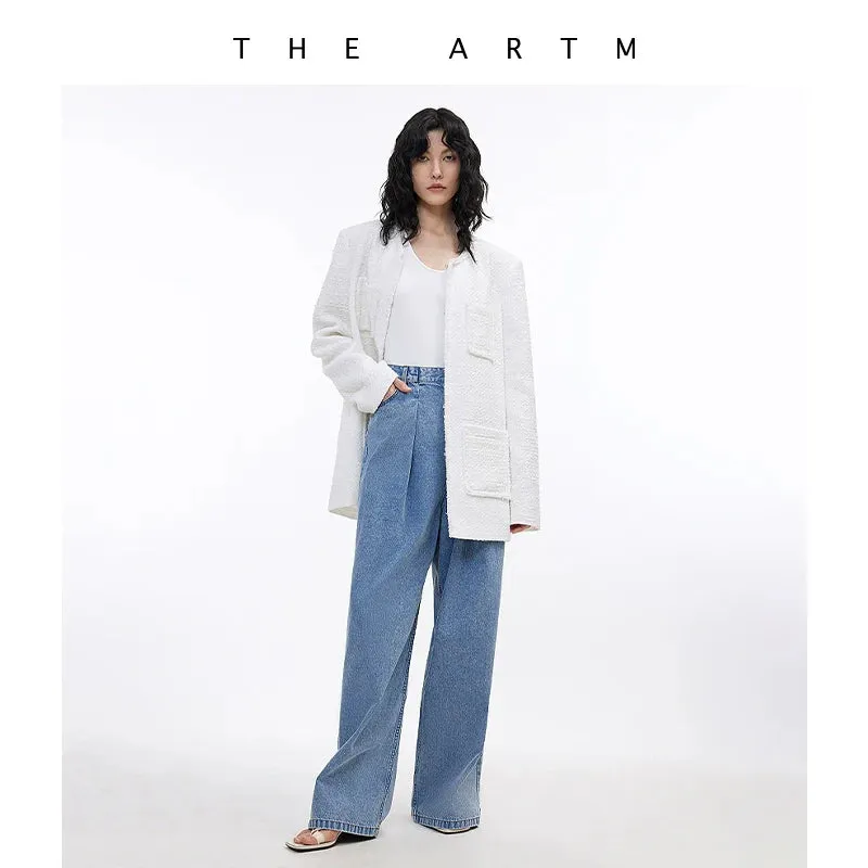 Textured Round Neck Jacket