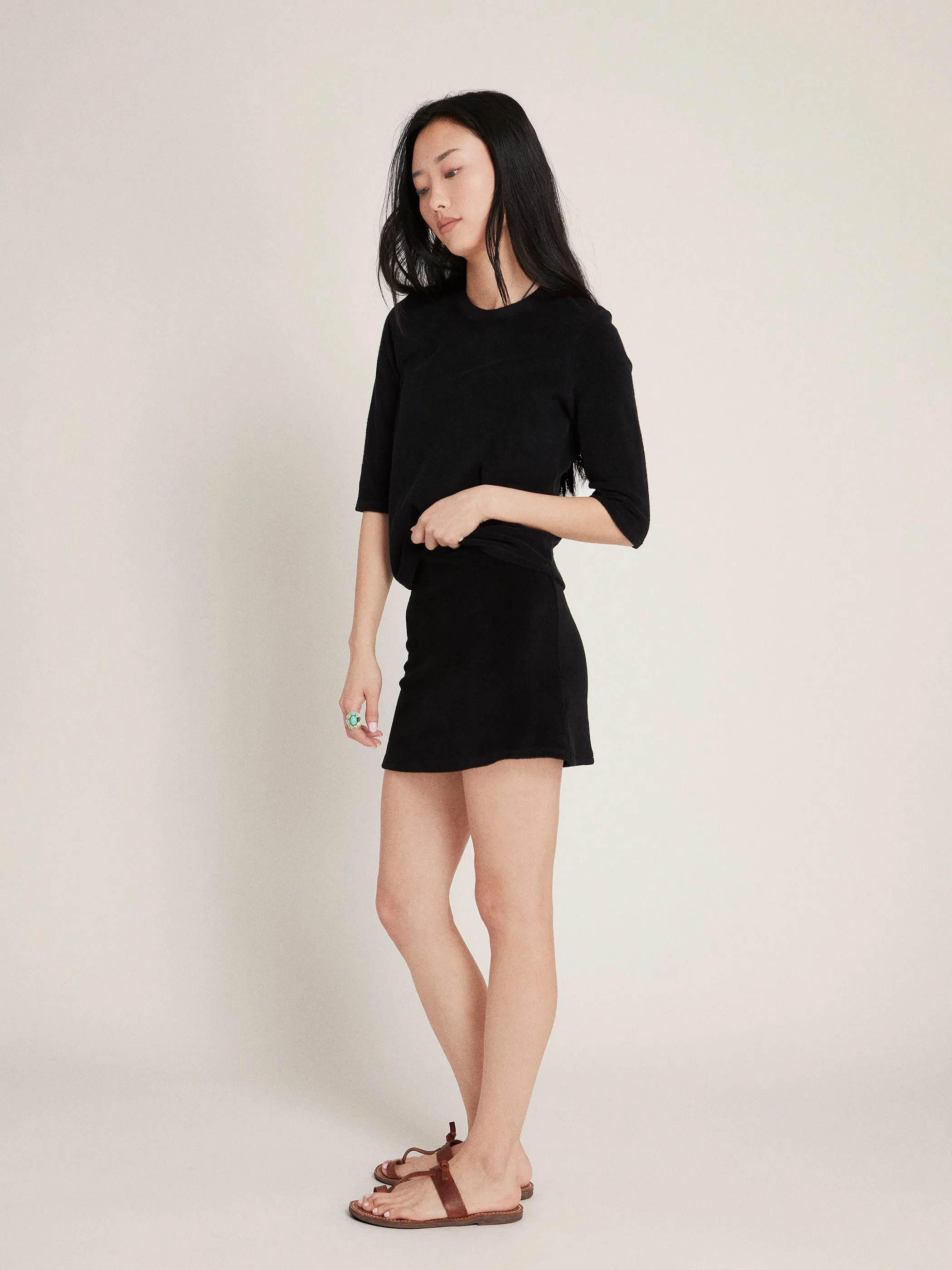 The Corfu Elbow Sleeve Crew in Terry