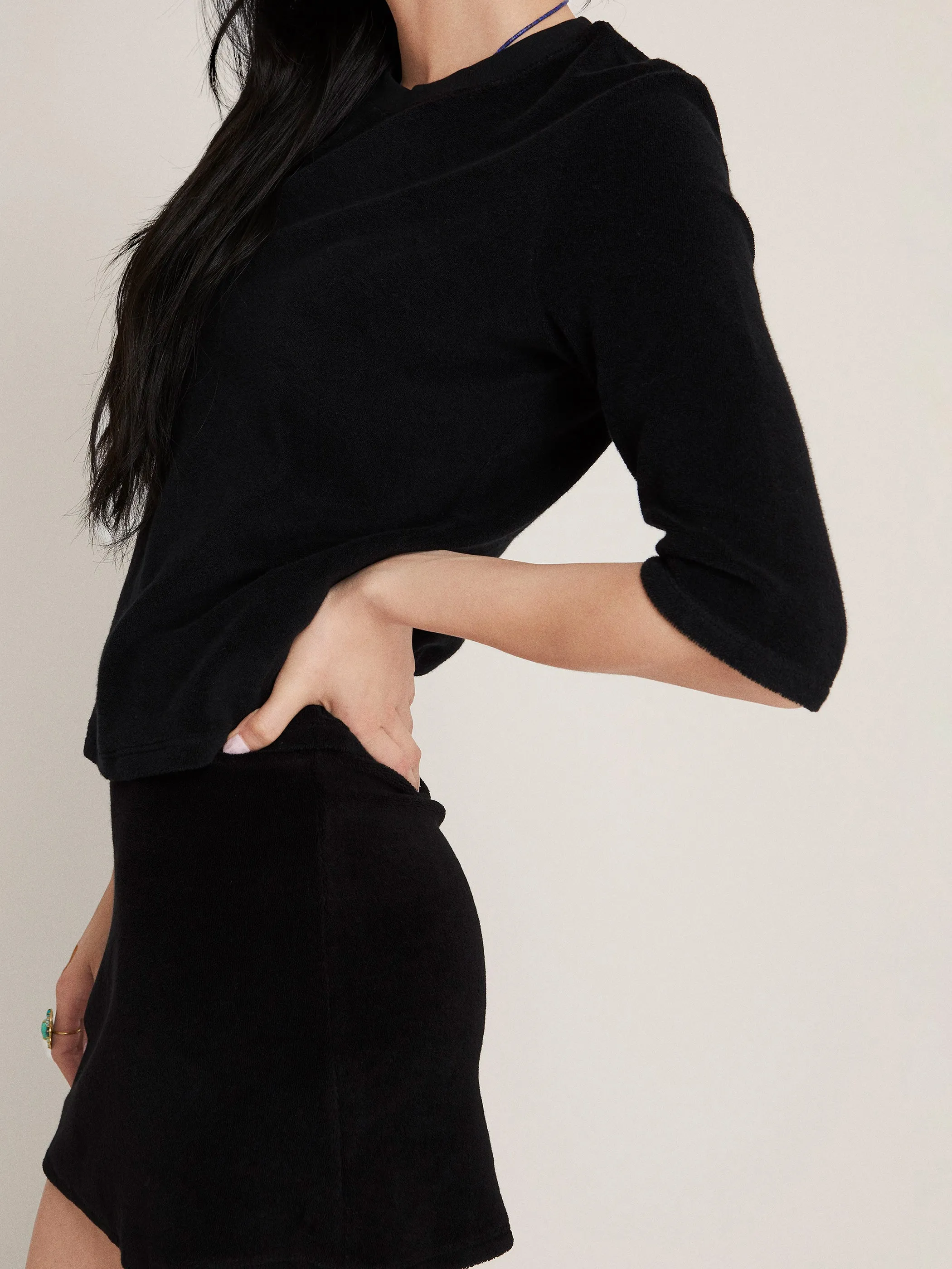 The Corfu Elbow Sleeve Crew in Terry