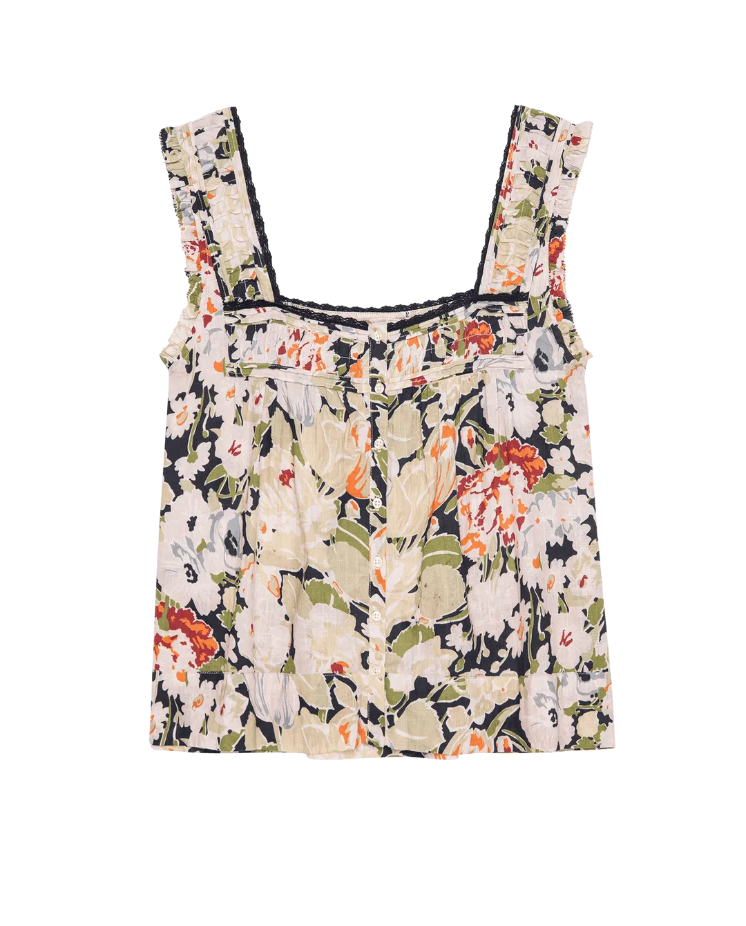 The Victorian Pleat Tank - Vintage Rose Print