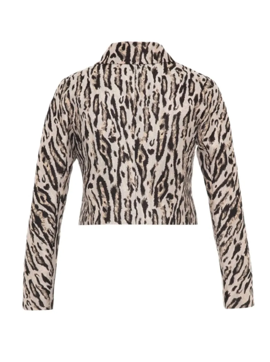 THEO Tyche Jacquard Shrunken Jacket in Leopard