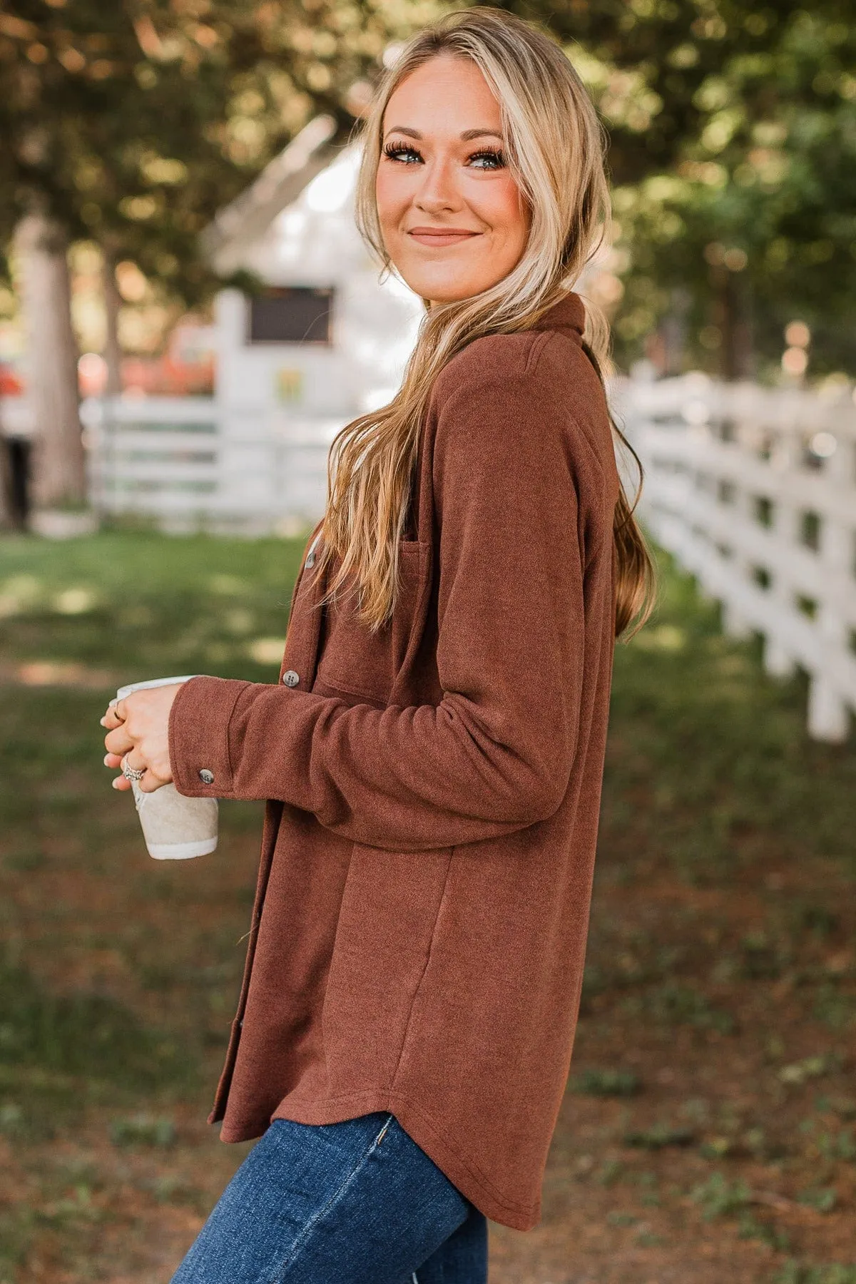 Thread & Supply Free Falling Shirt Jacket- Cognac