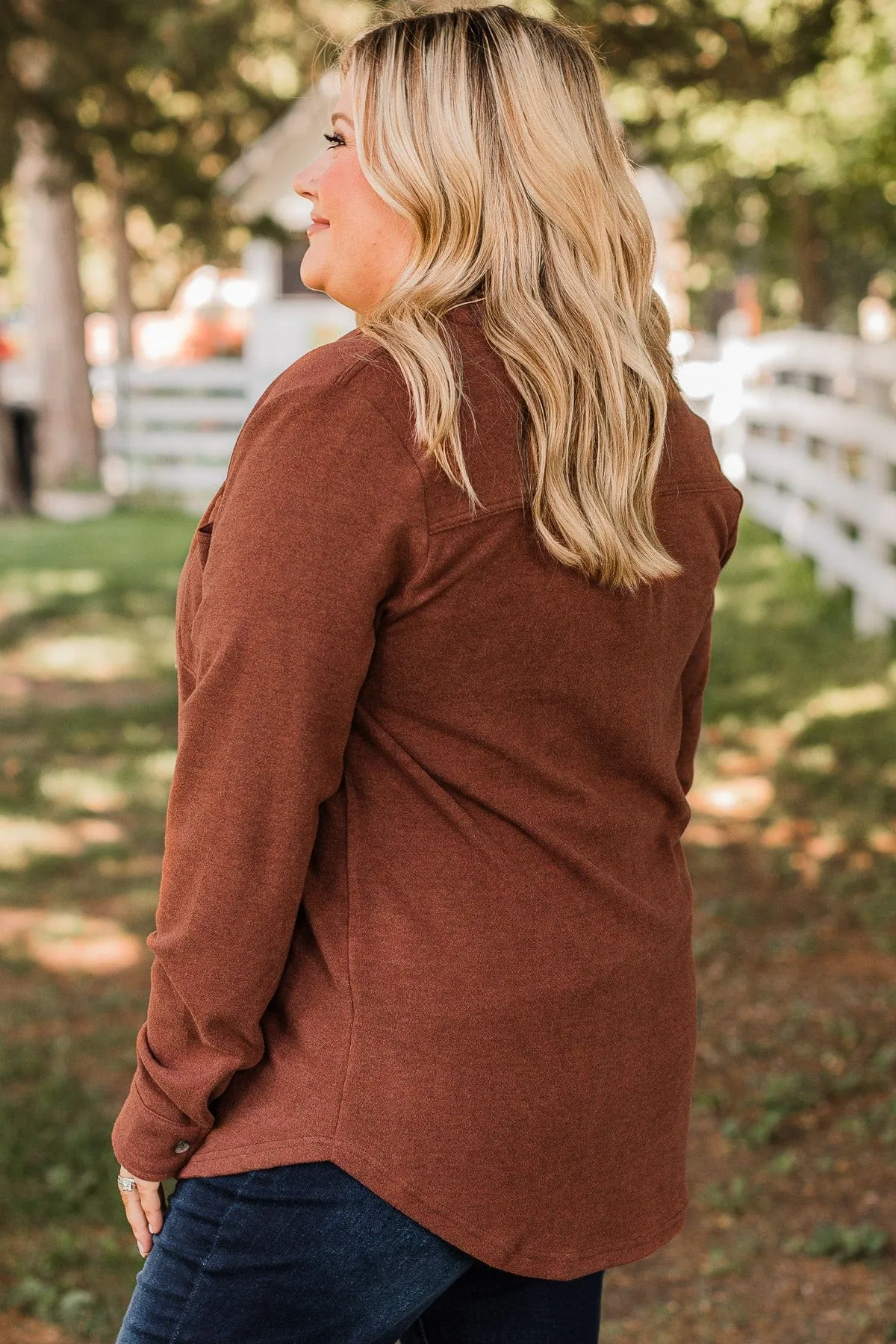 Thread & Supply Free Falling Shirt Jacket- Cognac