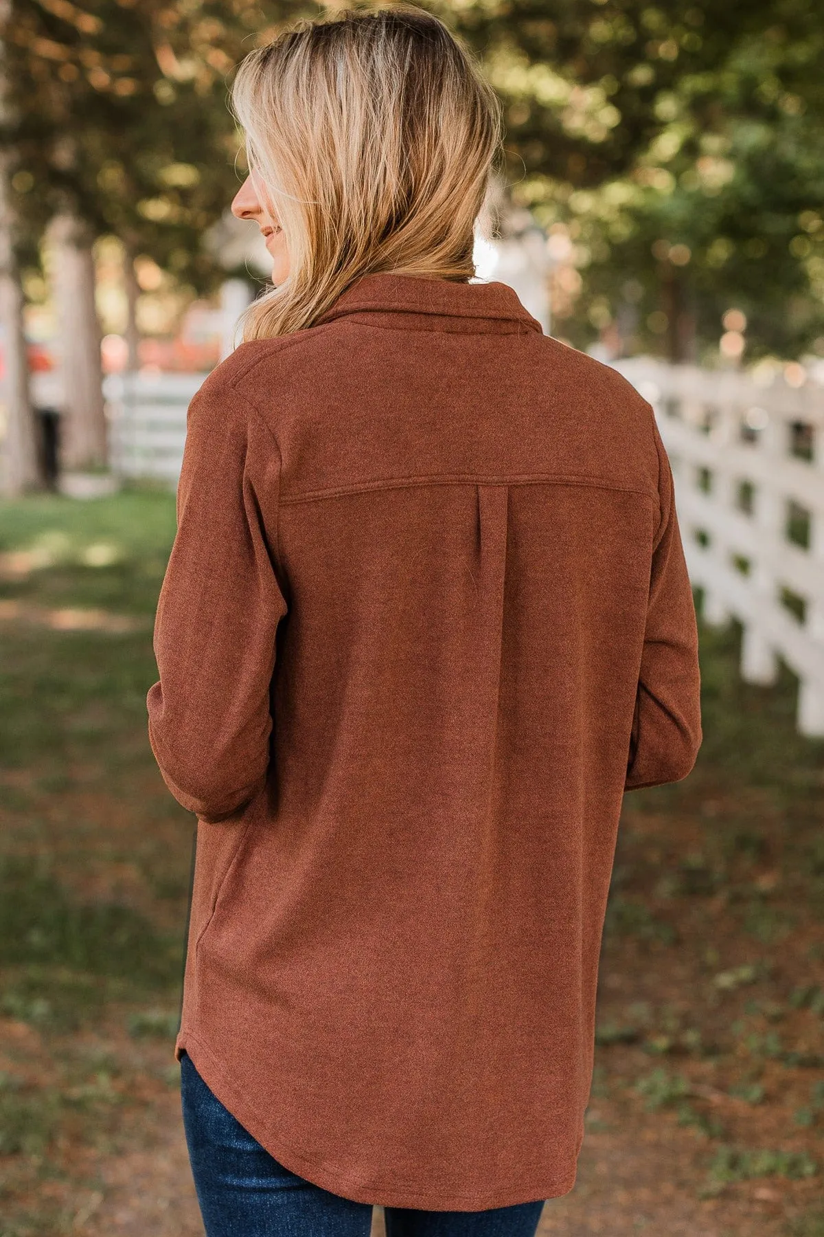 Thread & Supply Free Falling Shirt Jacket- Cognac