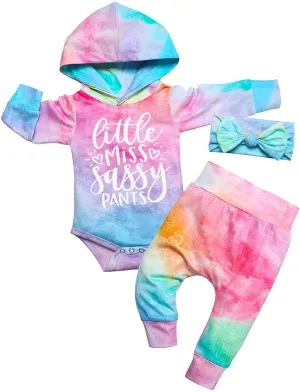 Tie Dye - Little Miss Sassy Pants Hoodie Set