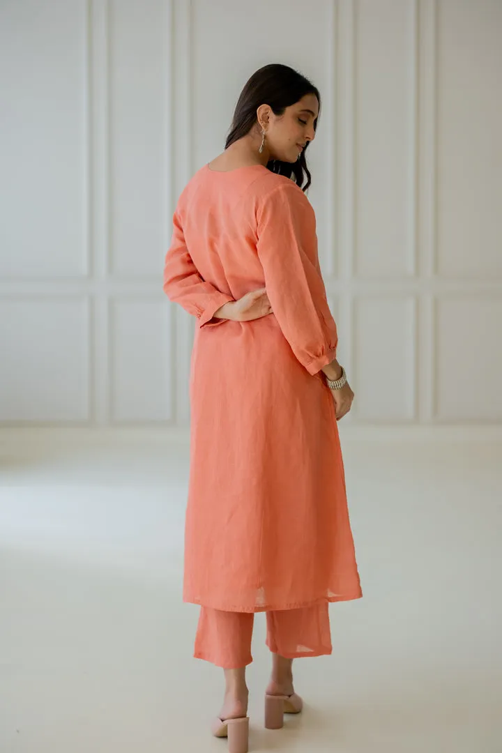 Tropical Apricot Kurta Set
