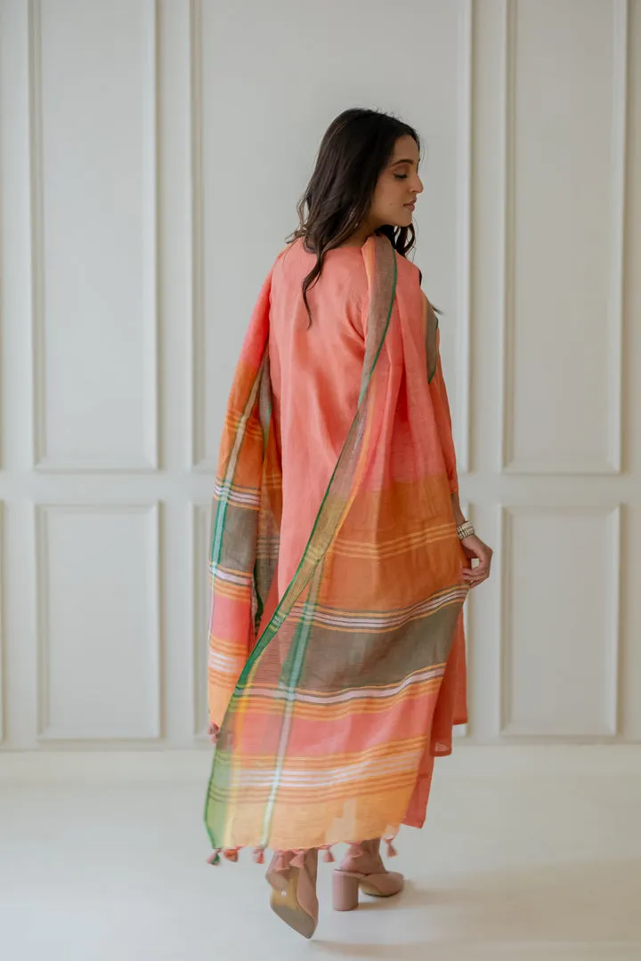 Tropical Apricot Kurta Set