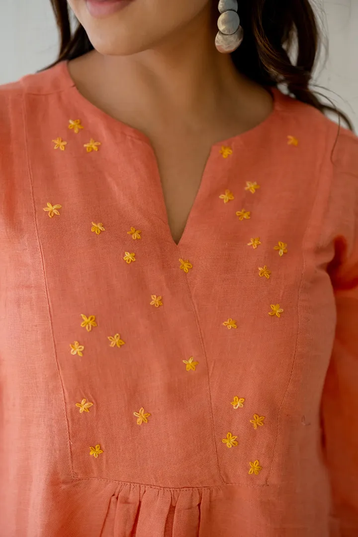 Tropical Apricot Kurta Set