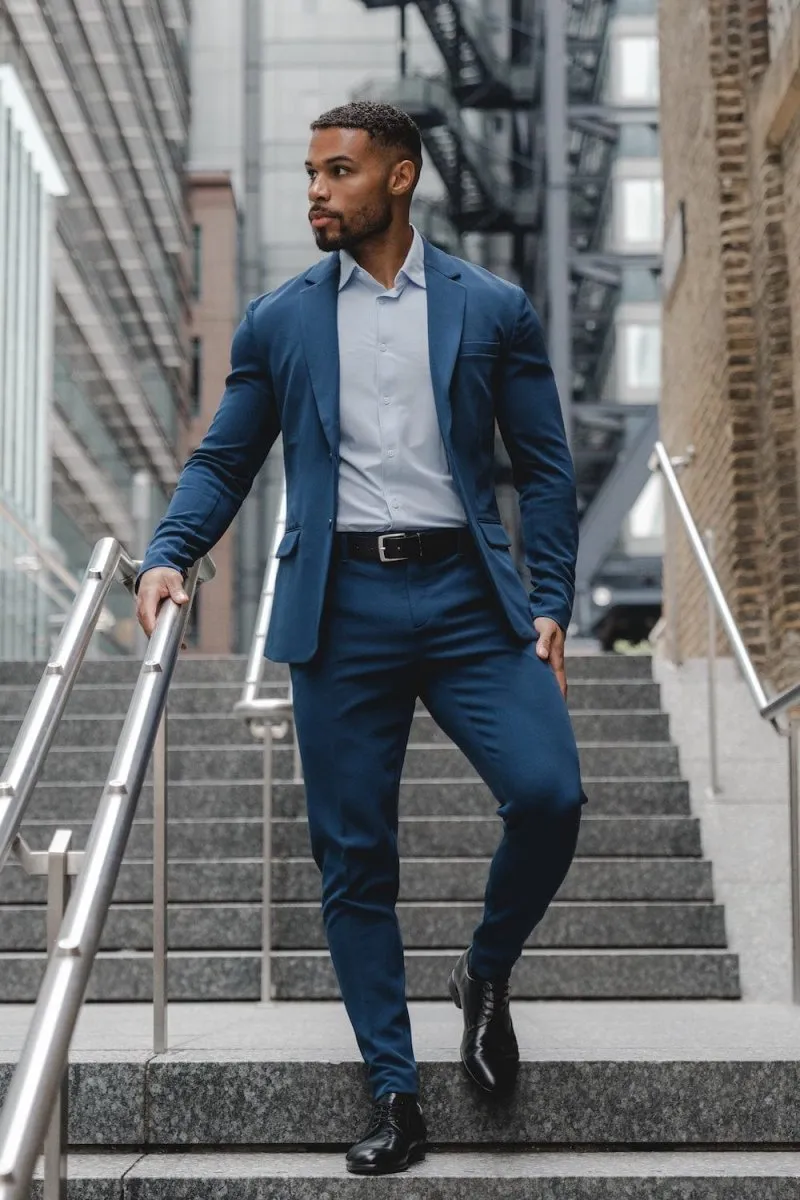 True Muscle Fit Tech Suit Jacket in Navy
