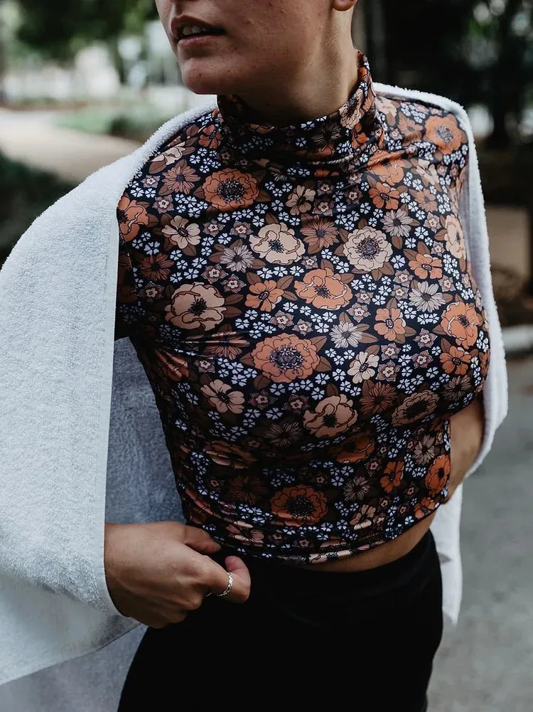Turtle Top Rashvest in Midnight Blossom