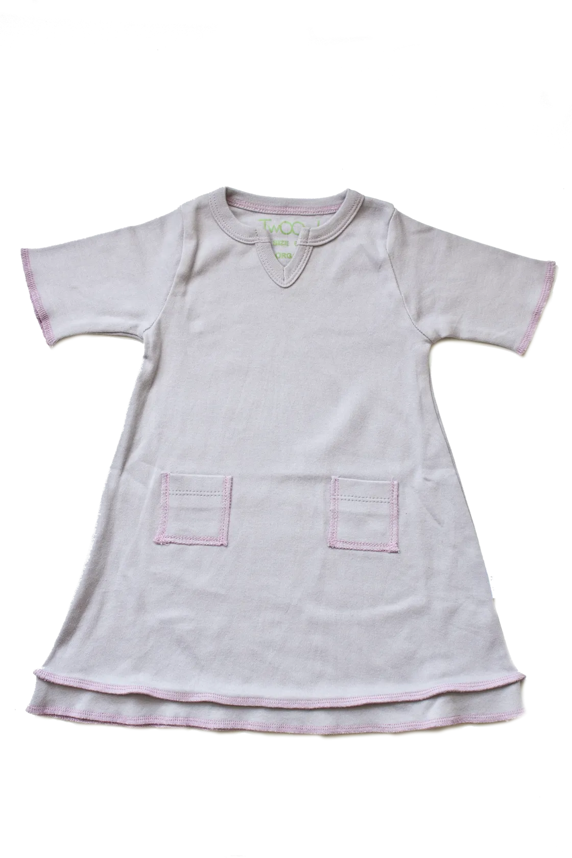 TwOOwls Lavender/Pink Baby Tunic Dress -100% organic cotton