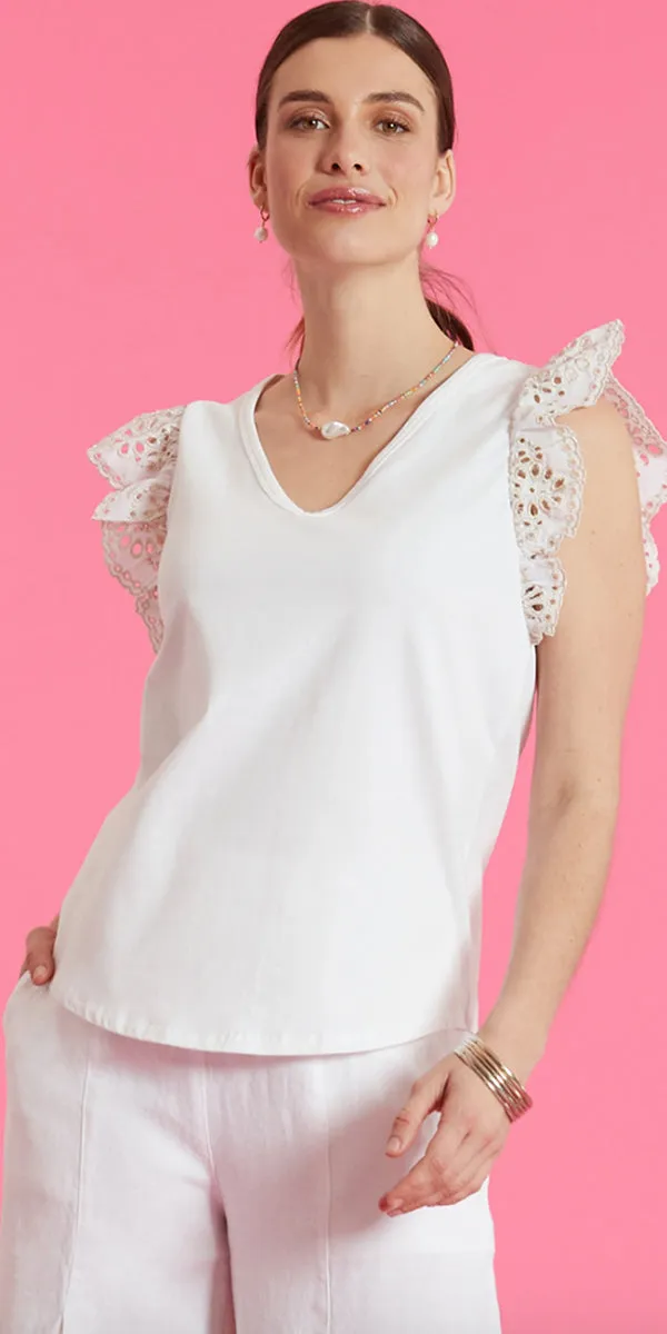 Tyler Boe Erin Flutter Sleeve Top