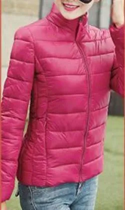 ultra light down jacket women large size Slim jacket Solid Female Parka and Jackets