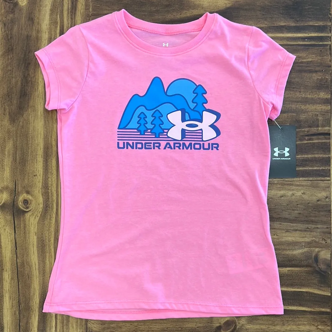 Under Armour Youth Girl UA Simple Life Tee - Fluo Pink