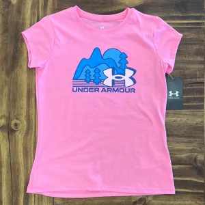 Under Armour Youth Girl UA Simple Life Tee - Fluo Pink